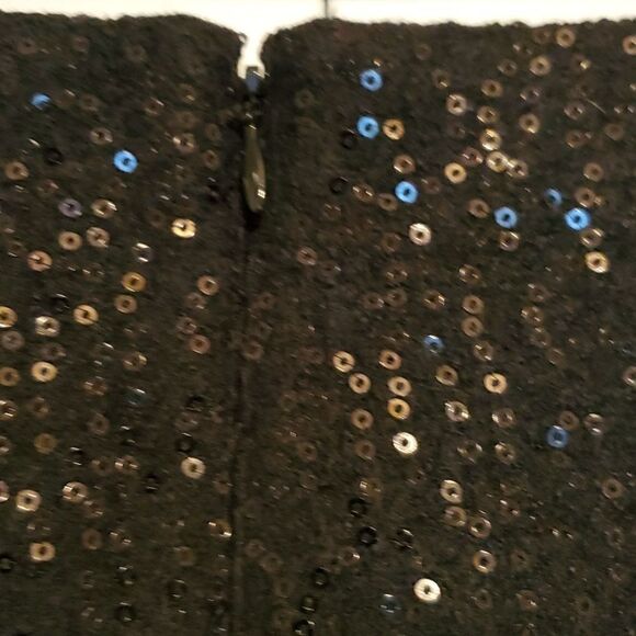Stunning ANN TAYLOR Black Sequin Skirt Size 6 - Picture 7 of 13